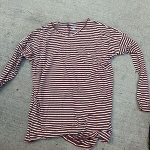 Old Navy Brown and White Striped Long Sleeve Tee
